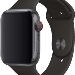 Apple Sport Band voor de Apple Watch Series 1 / 2 / 3 / 4 / 5 / 6 / 7 / 8 / 9 / SE / Ultra (2) – XL / 42 / 44 / 45 / 49 mm – Zwart