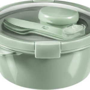 Curver Smart To Go Eco Lunchset 1,6L + Bestekset + Sauscup – Eco groen