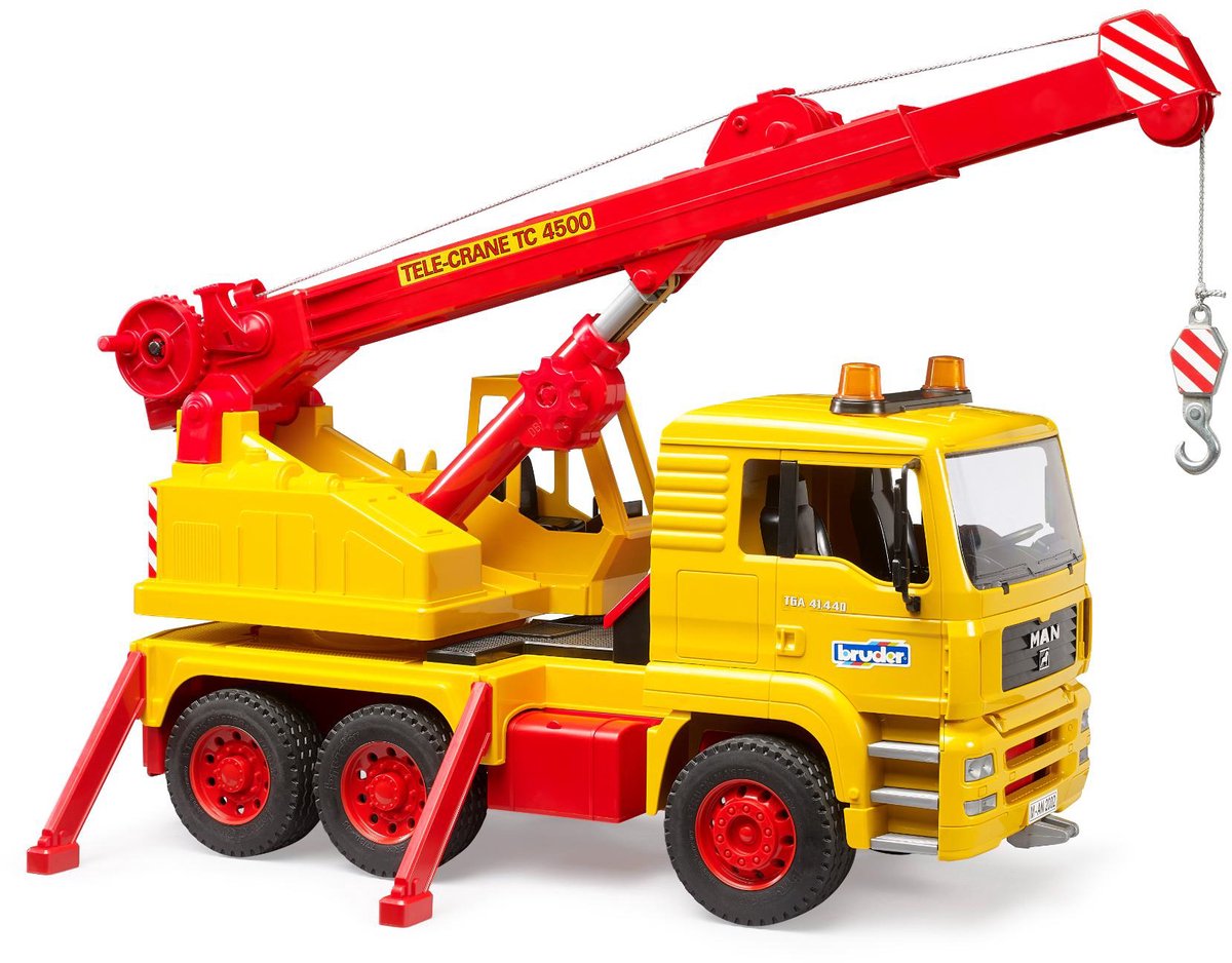 Bruder MAN vrachtwagen speelgoedauto met kraan – jubileumeditie 50 jaar.