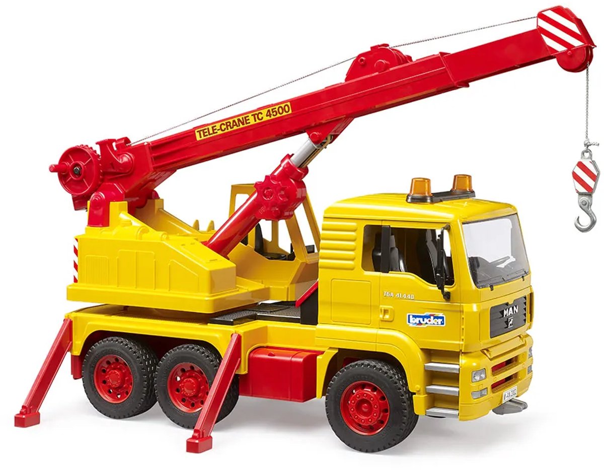 Bruder MAN vrachtwagen speelgoedauto met kraan – jubileumeditie 50 jaar. - Afbeelding 9