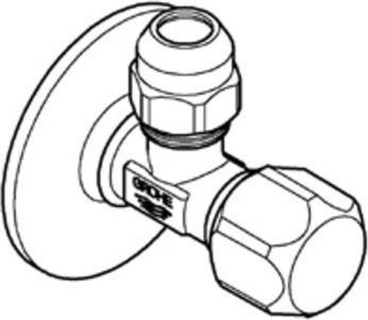 GROHE hoekstopkraan 22018000 hoekstkr.1/2×3/8 knel knst.grp - Afbeelding 3