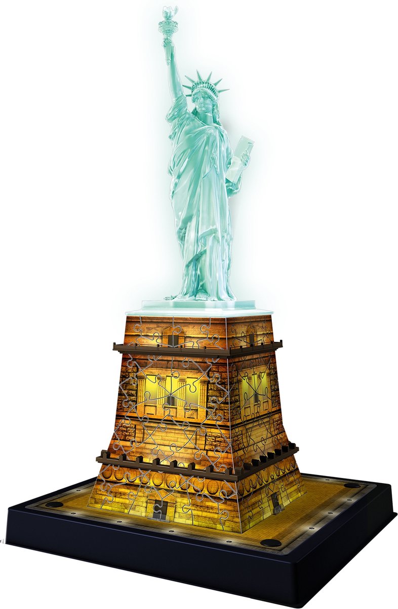 Ravensburger Statue of Liberty Night Edition- 3D puzzel gebouw – 108 stukjes - Afbeelding 5