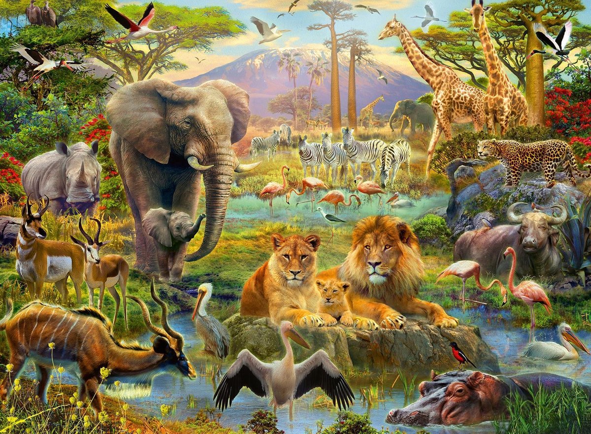 Ravensburger puzzel Dieren van de savanne – legpuzzel – 200 stukjes - Afbeelding 6