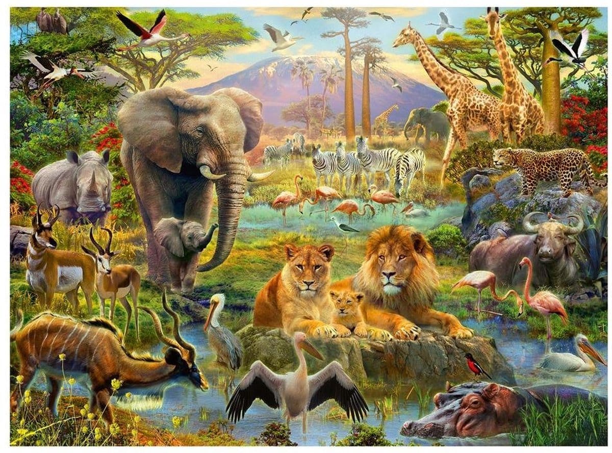 Ravensburger puzzel Dieren van de savanne – legpuzzel – 200 stukjes - Afbeelding 4