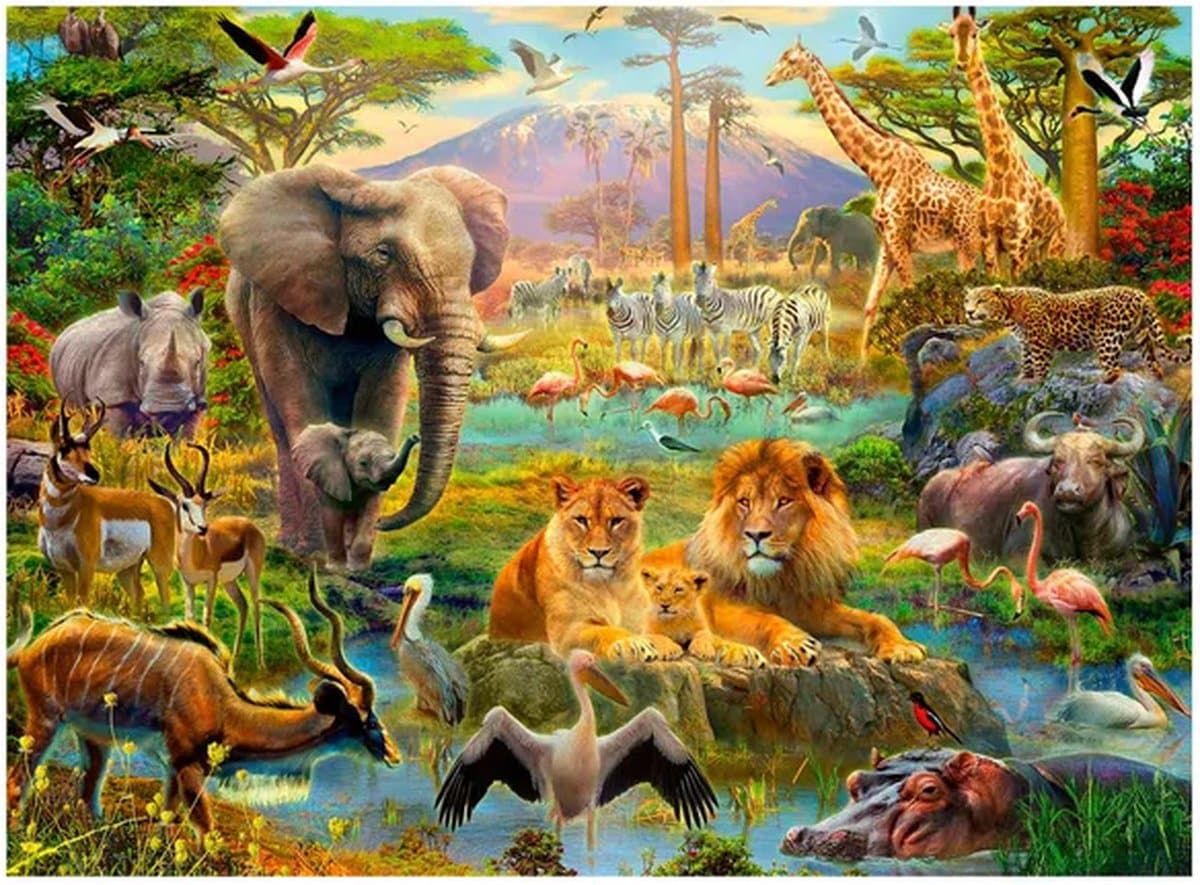 Ravensburger puzzel Dieren van de savanne – legpuzzel – 200 stukjes - Afbeelding 2