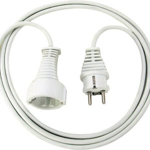 Brennenstuhl kwaliteit kunststof verlengkabel met geaarde stekker en koppeling (verlengsnoer voor binnen met 2m kabel) wit