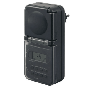 Brennenstuhl digitale Timer weekschakelklok IP44, digitale Tijdschakelaar met stopcontact (weekschakelklok voor buitengebruik, met hogere contactbescherming) antraciet