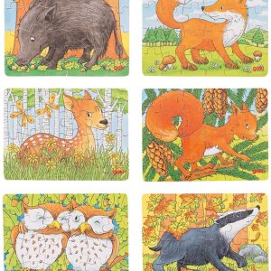 Goki Houten Mini Puzzel Bosdier, 24st.