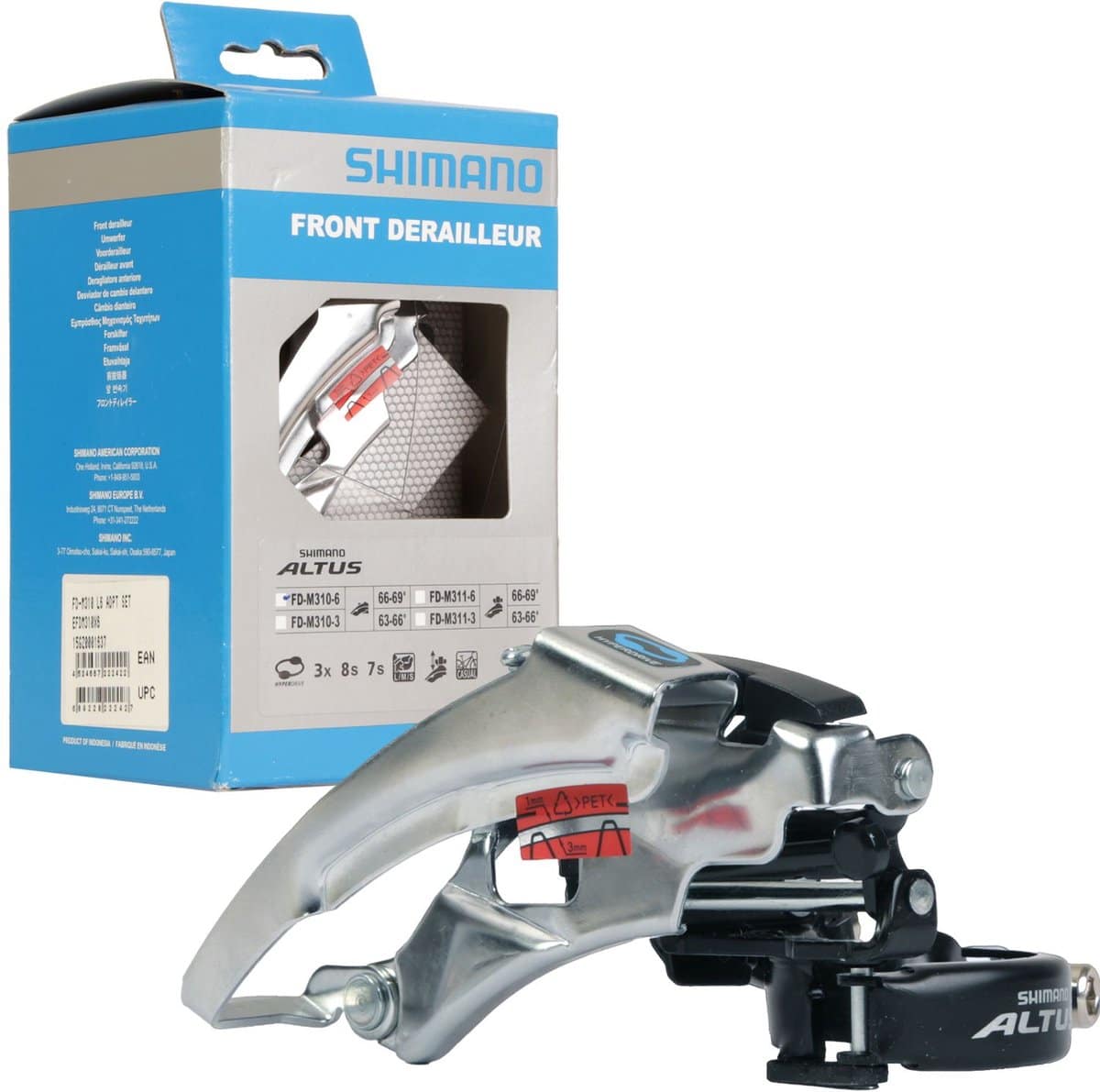 Voorderailleur Shimano Altus M310 3×7/8 speed – top swing – dual pull – 40T - Afbeelding 8