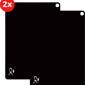 CuisineKing Inductie Beschermer Mat – 2x Vierkant 25x35cm – Antislip – Onderzetters Pannen – Panbeschermers – Siliconen – Inductie Koken tot 250 ºC