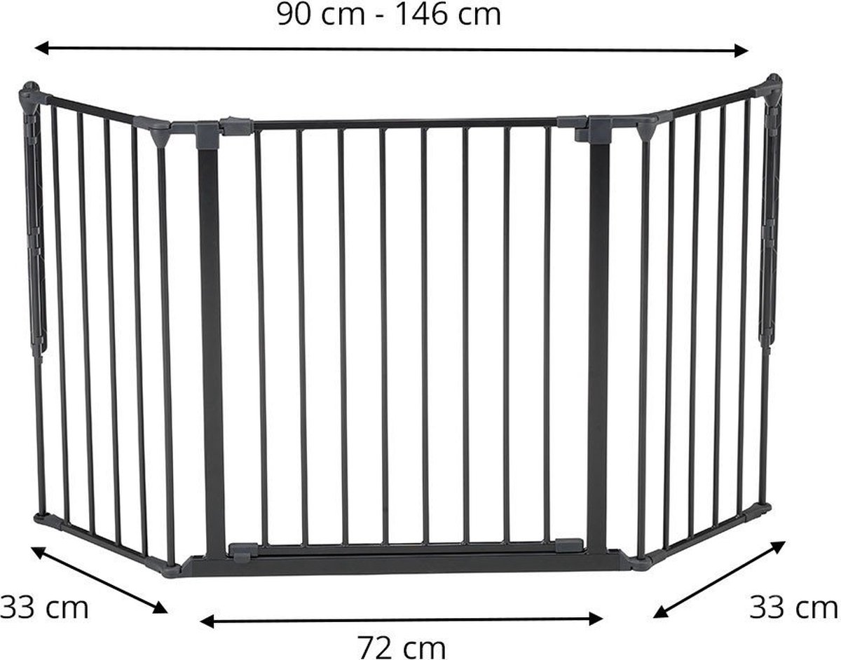 BabyDan Flex M Traphekje – Haardhekje – 90 -146 cm – Schroefbevestiging – Zwart - Afbeelding 3