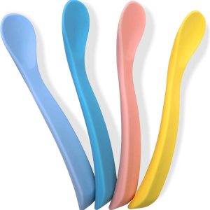 HI NATURE™ 4X Baby lepeltjes BPA vrij – Babylepel siliconen – Lepels voor Leren Eten met Bestek – Kinderbestek – Eetlepel – Bestek Lepel