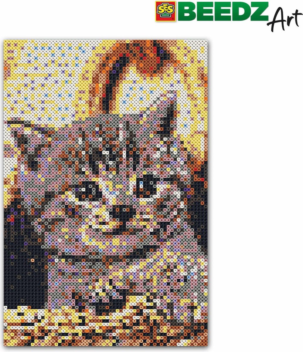 SES Beedz Art – Poes – Kat – 7000 strijkkralen – kunstwerk van strijkkralen – complete set inclusief grondplaten en strijkvel - Afbeelding 7