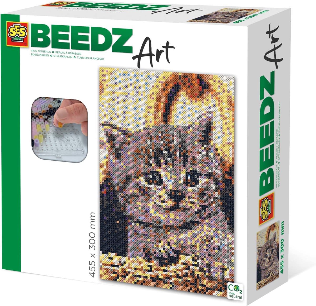 SES Beedz Art – Poes – Kat – 7000 strijkkralen – kunstwerk van strijkkralen – complete set inclusief grondplaten en strijkvel - Afbeelding 4