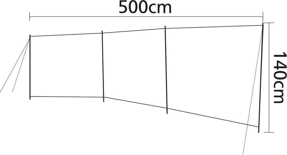Bo-Camp – Windscherm (tent) – Dennis – Met raam – 3-Vaks – 5×1.4m – Grijs - Afbeelding 7