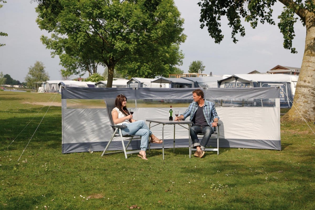 Bo-Camp – Windscherm (tent) – Dennis – Met raam – 3-Vaks – 5×1.4m – Grijs - Afbeelding 5