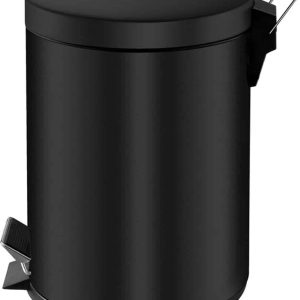 V-Part – Pedaalemmer 5 liter – Steel – zwart – Prullenbak