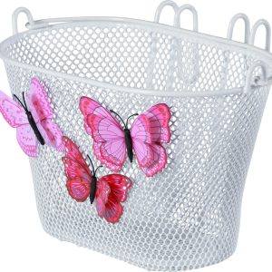 Basil Jasmin Butterfly Kinderfietsmand – Staal – Inclusief Haken – Wit
