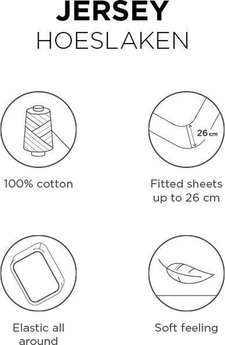 Beddinghouse Jersey Hoeslaken 180×220 cm – Wit - Afbeelding 8
