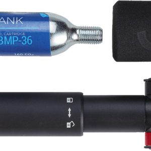 BBB Cycling Co2 Pomp Racefiets Co2 Blaster – Minipomp Co2 Adapter Inclusief Co2 Patroon en Beschermhoes – BMP-33S