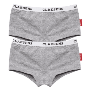 Claesen Meisjes Hipster 2-pack Grijs 95% Katoen – 5% Lycra