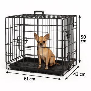 Flamingo Hondenbench S – Opvouwbare Hondenbench Auto – Hondenbench Draadkooi Mezo Zwart – 61x43x50 cm – Ideaal voor Thuis & Onderweg