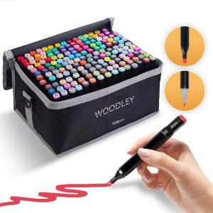 Woodley Dubbelzijdige Stiften 168 kleuren – Voor volwassen en kinderen – Markeerstiften – Dubbelzijdige stiften – Twinmarkers – Alcohol markers