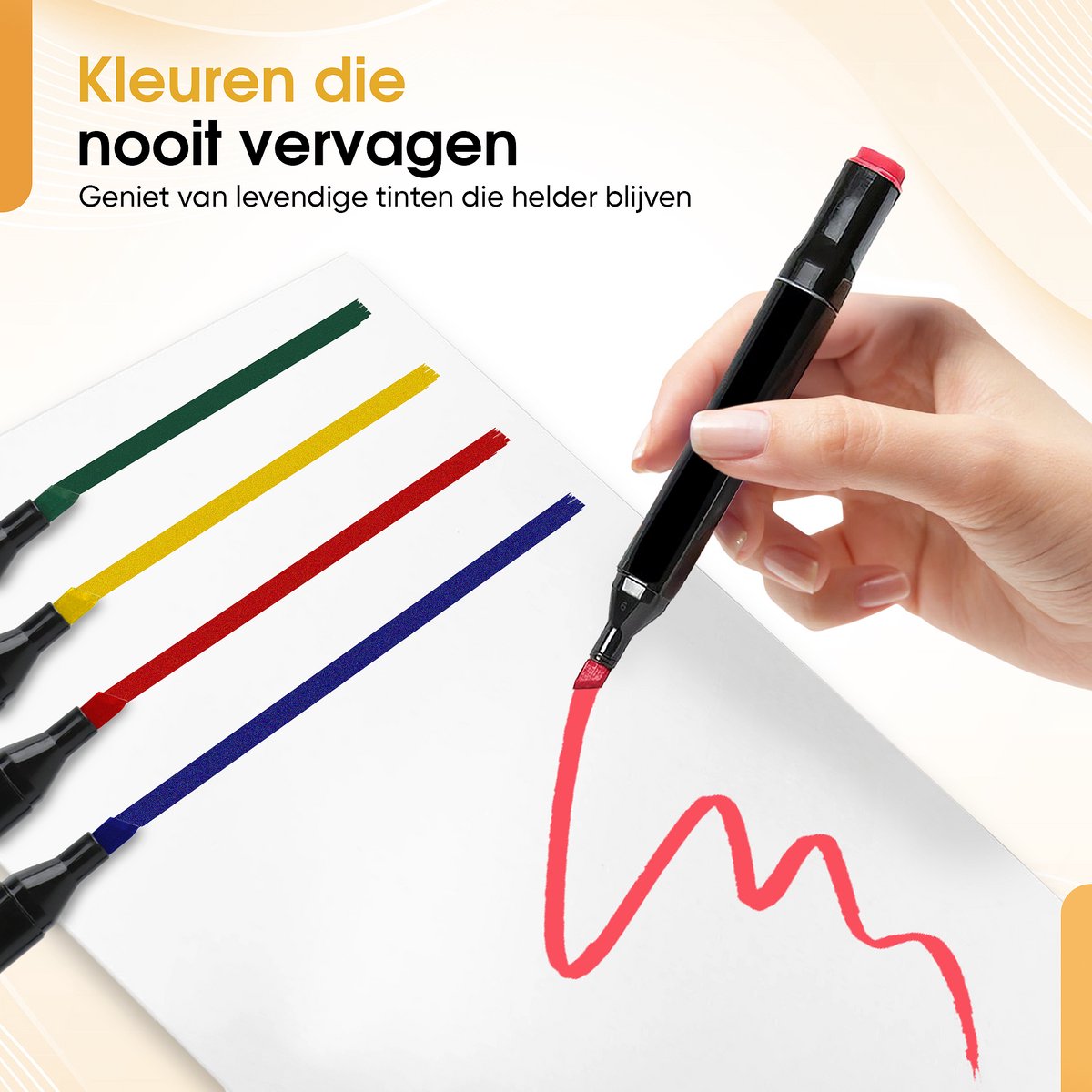 Woodley Dubbelzijdige Stiften 168 kleuren – Voor volwassen en kinderen – Markeerstiften – Dubbelzijdige stiften – Twinmarkers – Alcohol markers - Afbeelding 3