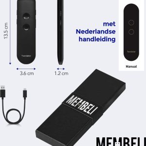 Membeli Vertaalcomputer Met Spraak 44+ Talen – Vertaal Apparaat – Muama Enence Vertaler – Directe Vertaler – 44+ Talen – zwart – Vertaal Computer – Vertaalapparaat