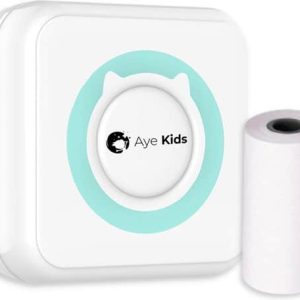 AyeKids Fotoprinter voor Smartphone met Wifi & Bluetooth – Incl. 1 Rol Fotopapier – Draadloze Mini Printer – Wifi Printer – Mobiele Fotoprinter Draadloos – Pocket Printer – Blauw