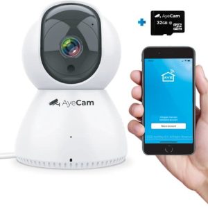 AyeCam Beveiligingscamera met App – WiFi – Bewegingssensor – Incl. 32GB SD – Camera Beveiliging – Huisdiercamera