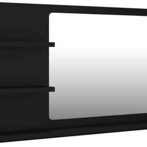 vidaXL badkamerspiegel 90×10,5x45cm bewerkt hout – zwart