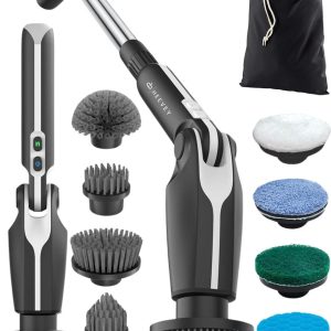 Heevey Elektrische Schoonmaakborstel – Schrobborstel – Poetsmachine – Schrobber – Scrubber – 8 opzetstukken – Geschikt voor badkamer & keuken