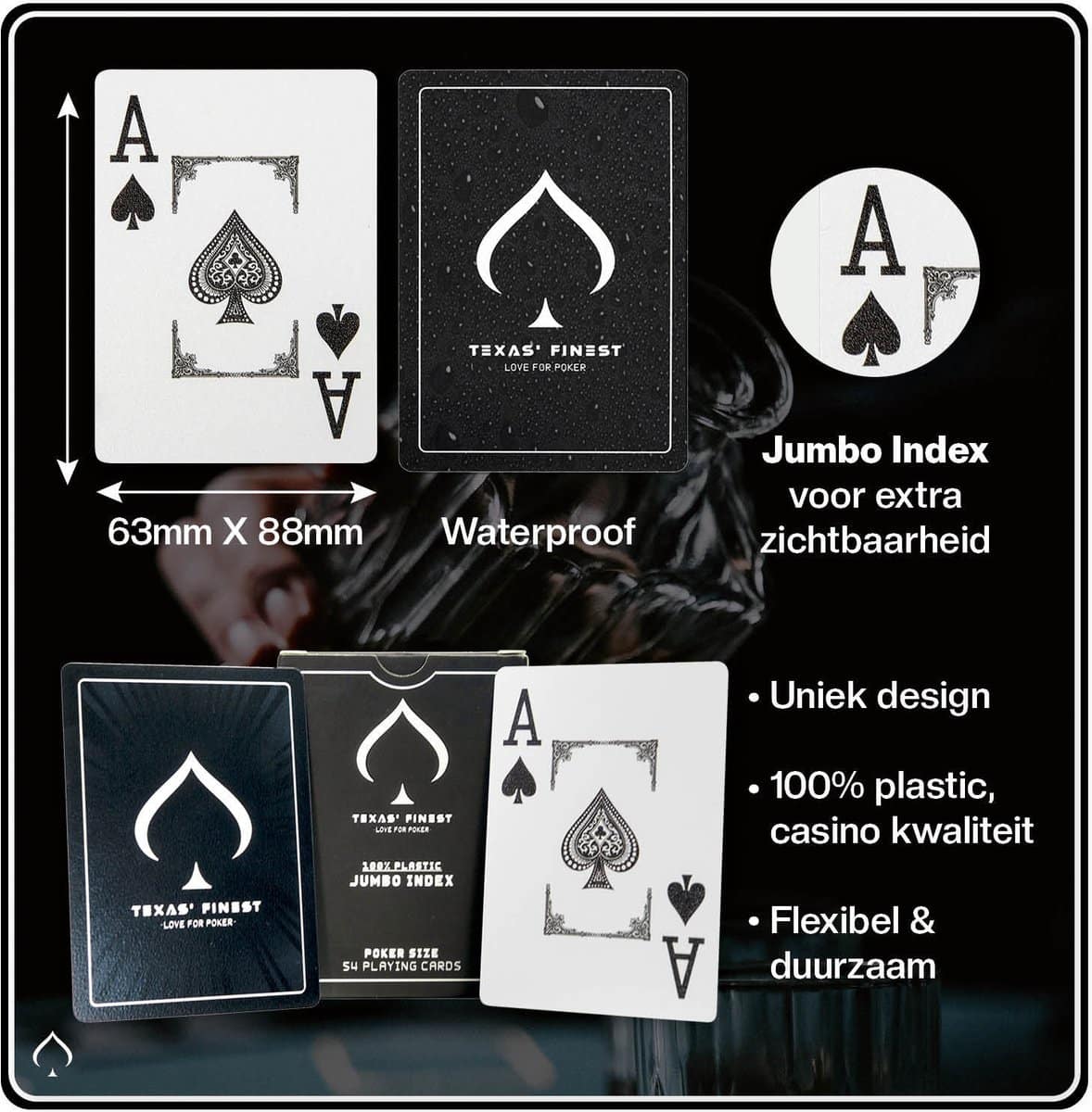 Texas’ Finest Matt Black Pokerset 300 Fiches – Casino Speelkaarten - Afbeelding 6