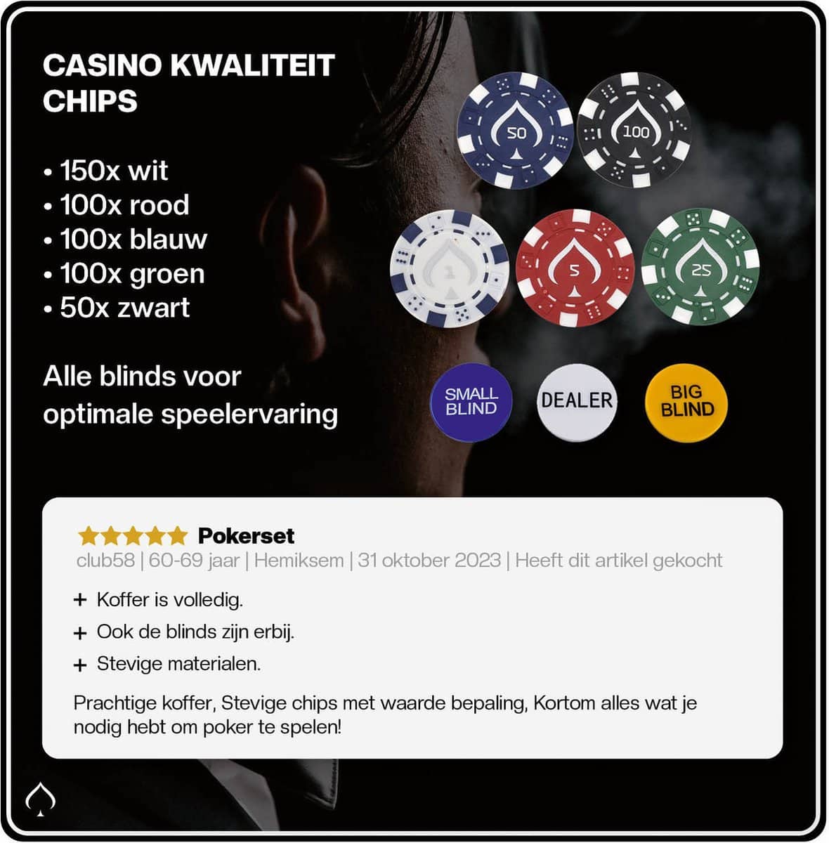 Texas’ Finest Matt Black Pokerset 300 Fiches – Casino Speelkaarten - Afbeelding 4