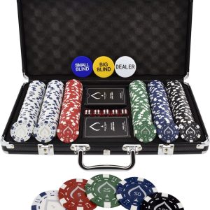 Texas’ Finest Matt Black Pokerset 300 Fiches – Casino Speelkaarten