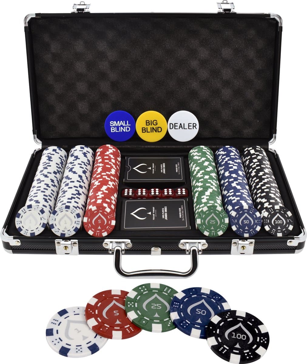 Texas’ Finest Matt Black Pokerset 300 Fiches – Casino Speelkaarten - Afbeelding 2
