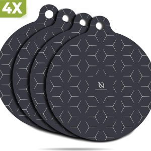 HI NATURE™ Inductie Beschermer set 4 Stuks – Inductie mat – Pannenonderzetter – Hittebestendig – Panbeschermers – Onderzetters Pannen – Inductie Afdekplaat – Afdekplaat Voor Kookplaat – Inductie Matjes Rond – 100% BPA Vrie (Zwart)