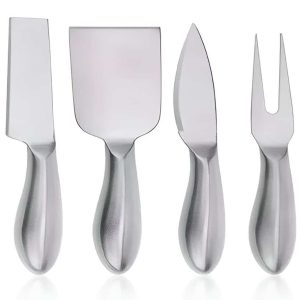 HI NATURE™ kaasmessen set van 6 – Kaasmesjes – kaasmes | Kaasmessenset voor alle kaassoorten – Smeermesje – Vaatwasserbestendig – RVS – Zilver