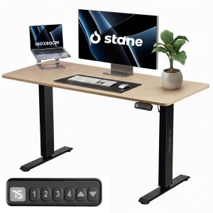 Stane Zit Sta Bureau Elektrisch Verstelbaar 160 X 80CM – 4 Geheugen Standen – Incl. Kabelgoot – Eiken