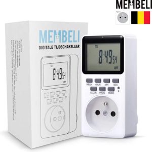 Membeli Tijdschakelaar voor Binnen – Schakelklok Stopcontact – Type E – Digitaal – Timer Schakelaar – LCD Display – Tijdschakelklok