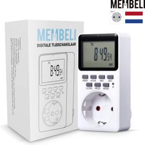 Membeli Tijdschakelaar voor Binnen – Schakelklok Stopcontact – Type F – Digitaal – Timer Schakelaar – LCD Display – Tijdschakelklok