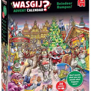 Wasgij Kerstmis Adventskalender – Rendier-ravage! – 24 puzzels met 54 stukjes – Aftelkalender – Advent Calender