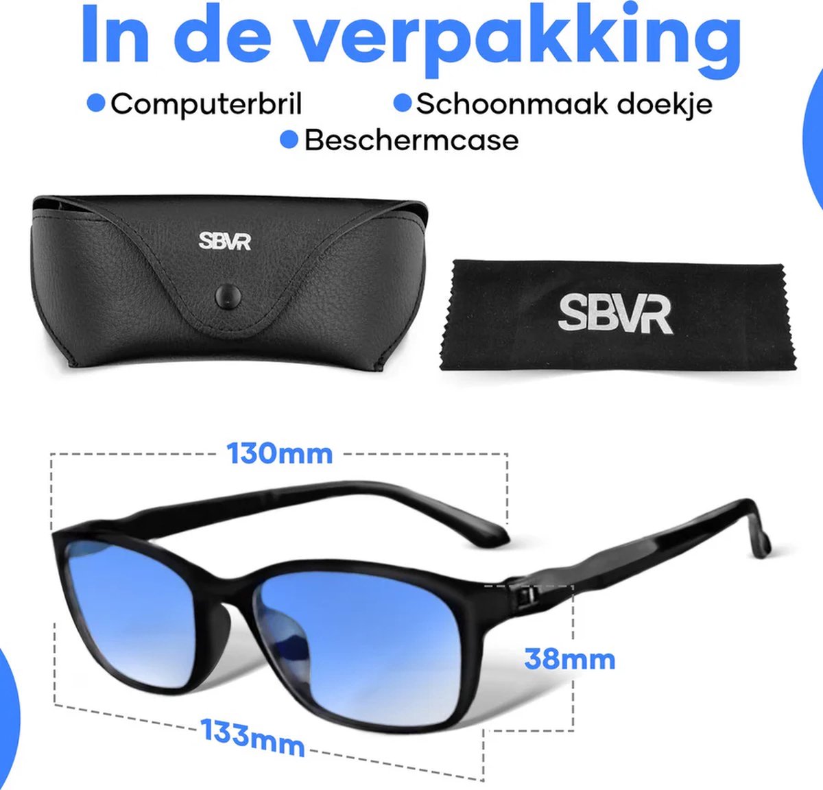 Blauw Licht Bril Sterkte +2.5 – Blue light Glasses – Computerbril – Beeldschermbril – Unisex - Afbeelding 9