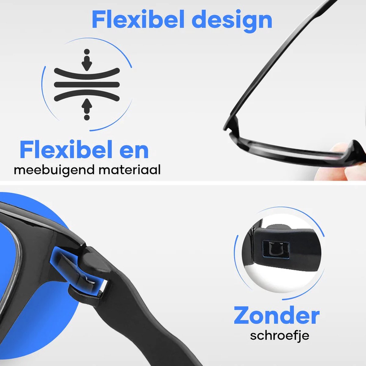 Blauw Licht Bril Sterkte +2.5 – Blue light Glasses – Computerbril – Beeldschermbril – Unisex - Afbeelding 4