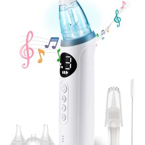 Gatson Pro Neusreiniger Baby – Inclusief Borsteltje, Pincetje en Opbergdoos – 10 Melodietjes en Lichten – Neuszuiger Baby – Snoetenpoetsers – Neuspeer – Elektrisch – Snotzuiger