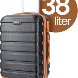 Lugia Handbagage Koffer 38L – TSA Slot – Waterdicht – 360 Draaibare Wielen – Telescopisch Handvat – Trolley – Reiskoffer Set – Zwart