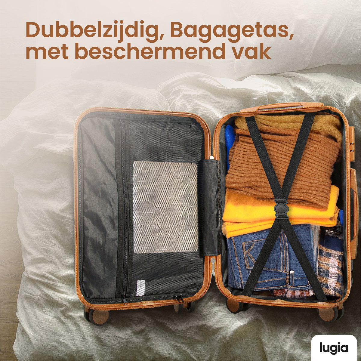 Lugia Handbagage Koffer 38L – TSA Slot – Waterdicht – 360 Draaibare Wielen – Telescopisch Handvat – Trolley – Reiskoffer Set – Zwart - Afbeelding 5