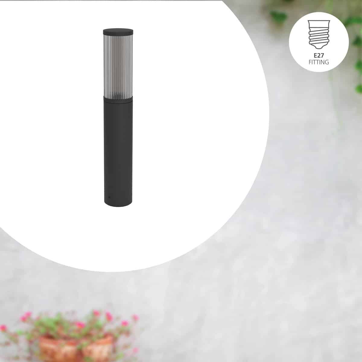 EGLO Salle Sokkellamp staande lamp Buiten – E27 – 46.5 cm – Smoke – Zwart - Afbeelding 4