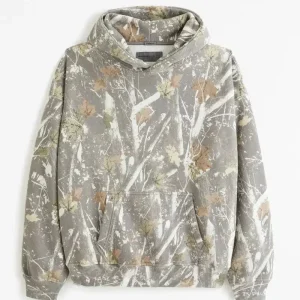 Dames Hoodie met 3D Ahornblad Camouflage Design